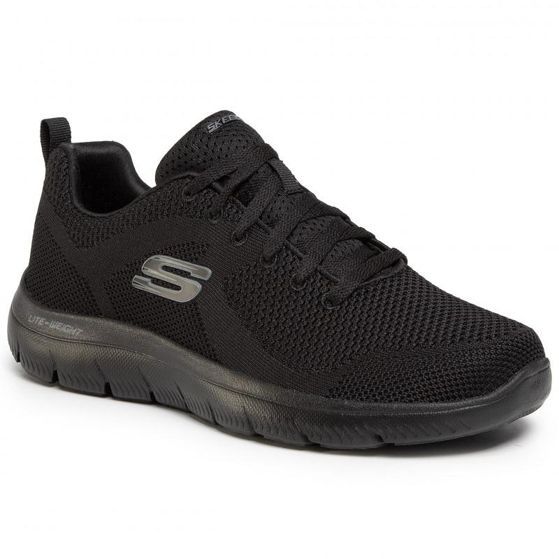 232057-BBK SKECHERS SCARPA UOMO COL BLACK ALLACCIATA MEMORY FOAM SUMMIT BRISBANE SKECHERS   SPORT 